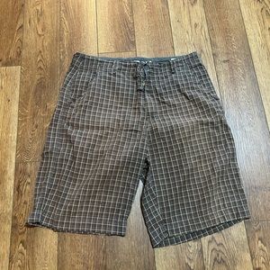 UNIONBAY Brand shorts for men.  Brown and tan plaid.  Size 38.